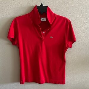 Lacoste Women's Bright Red Short Sleeve Polo